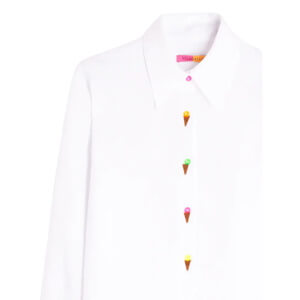 Vilagallo White Embroidered Ice Cream Shirt